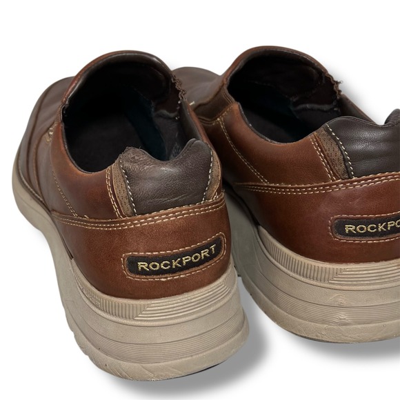 Rockport ProWalker City Men's 10.5 Brown Leather Loafers Slip-On Comfort Shoes - Picture 7 of 10